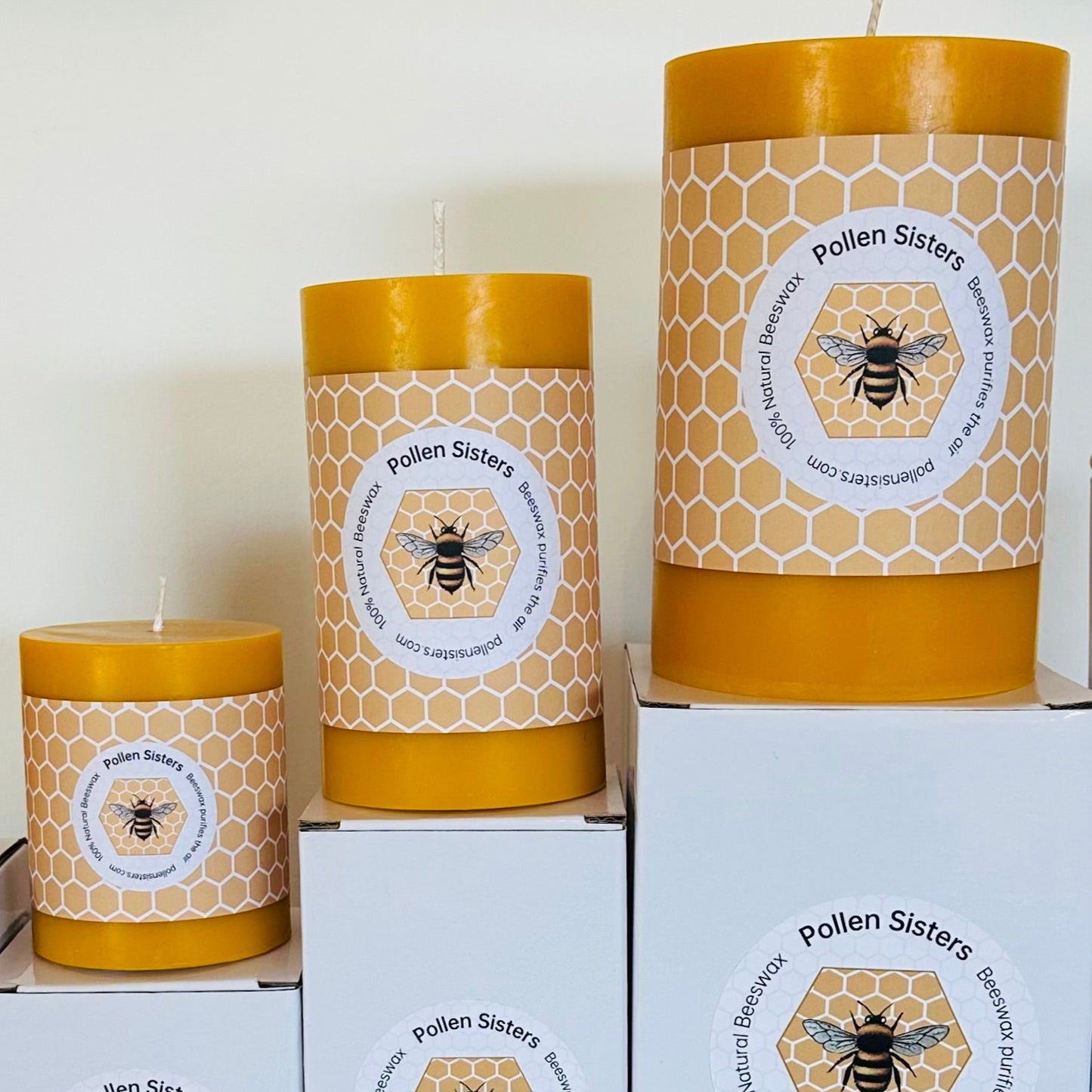 Mini Hum - Small Pillar Candle – 100% Pure Beeswax