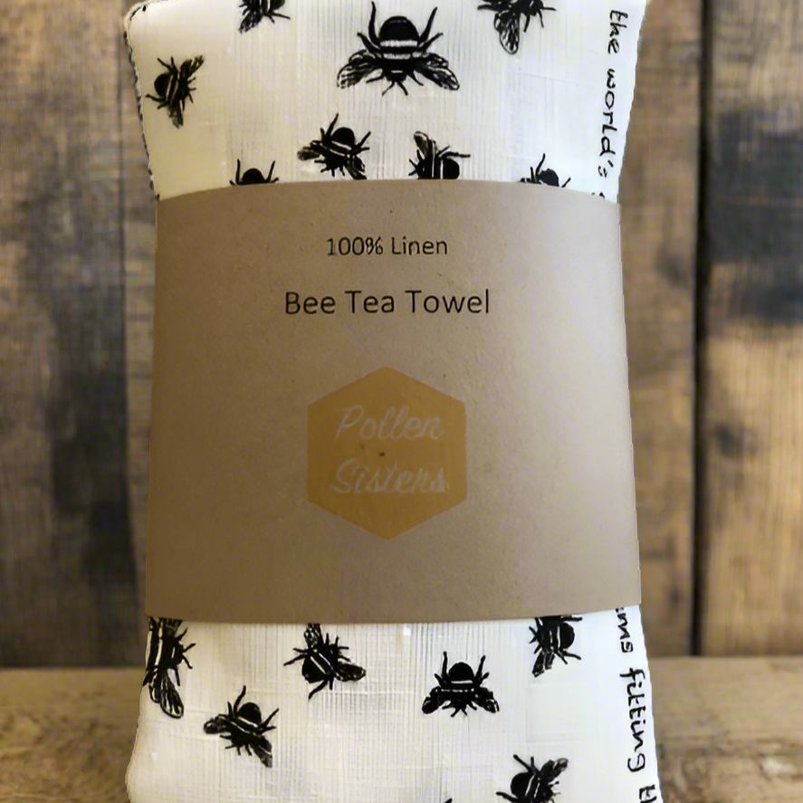 Bee Tea Towel White