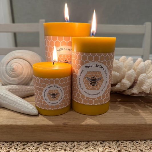 Sweet Bee - Medium Pillar Candle – 100% Pure Beeswax