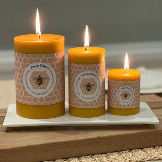 Mini Hum - Small Pillar Candle – 100% Pure Beeswax