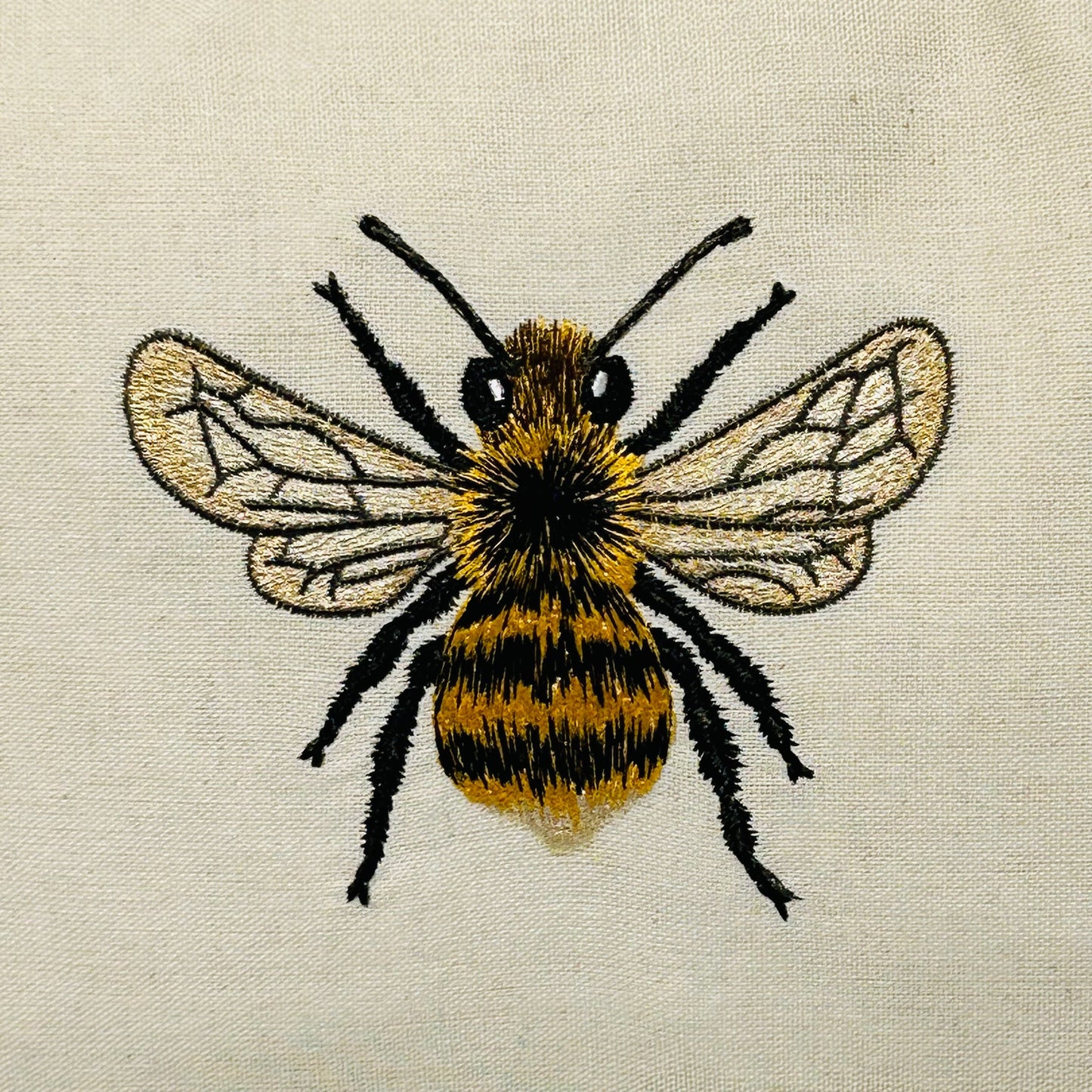 Embroidered Bee Cushion