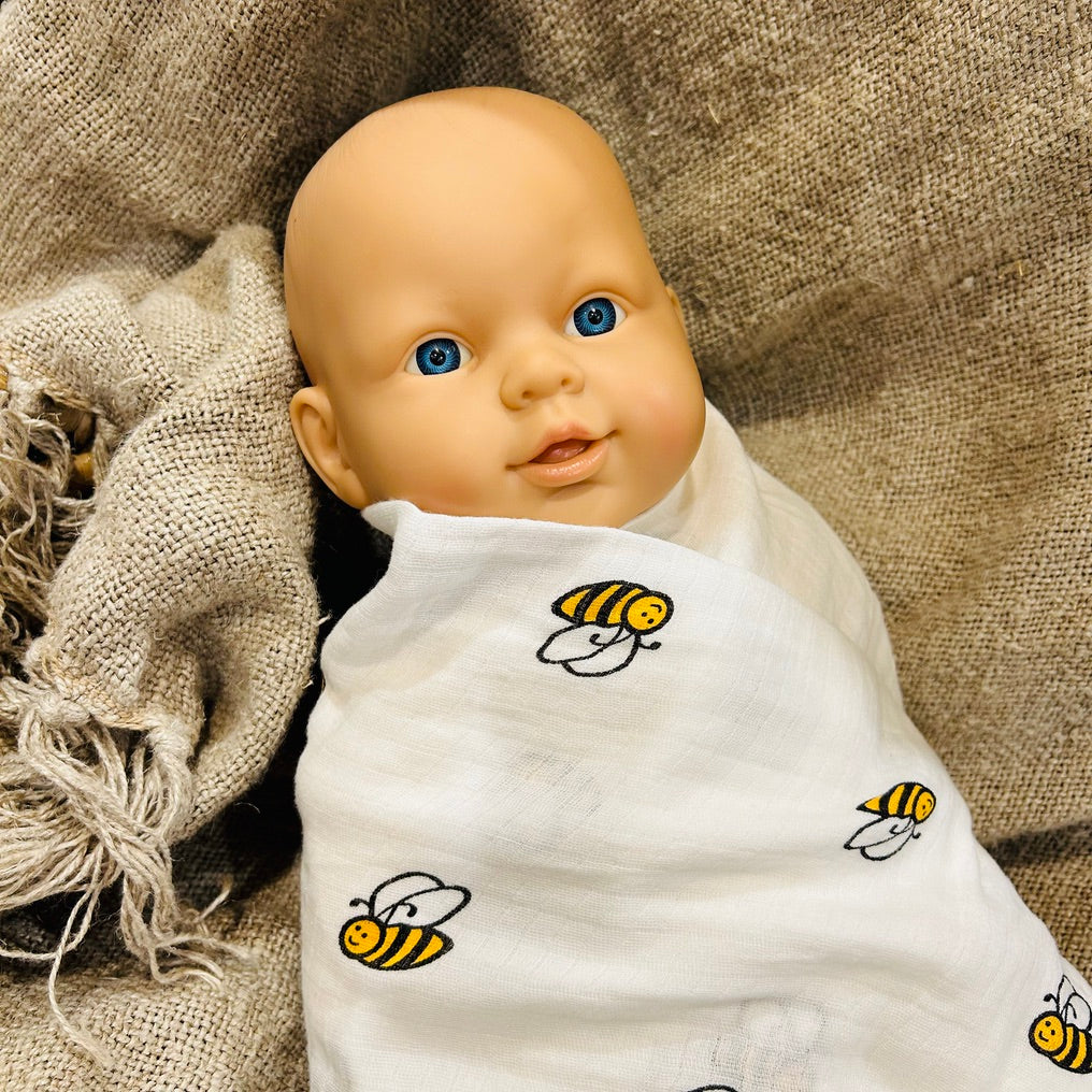 Baby Bee Wrap & Rattle