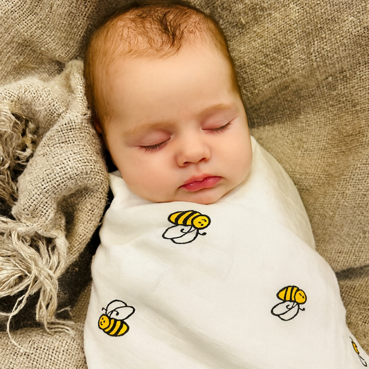 Baby Bee Wrap & Rattle